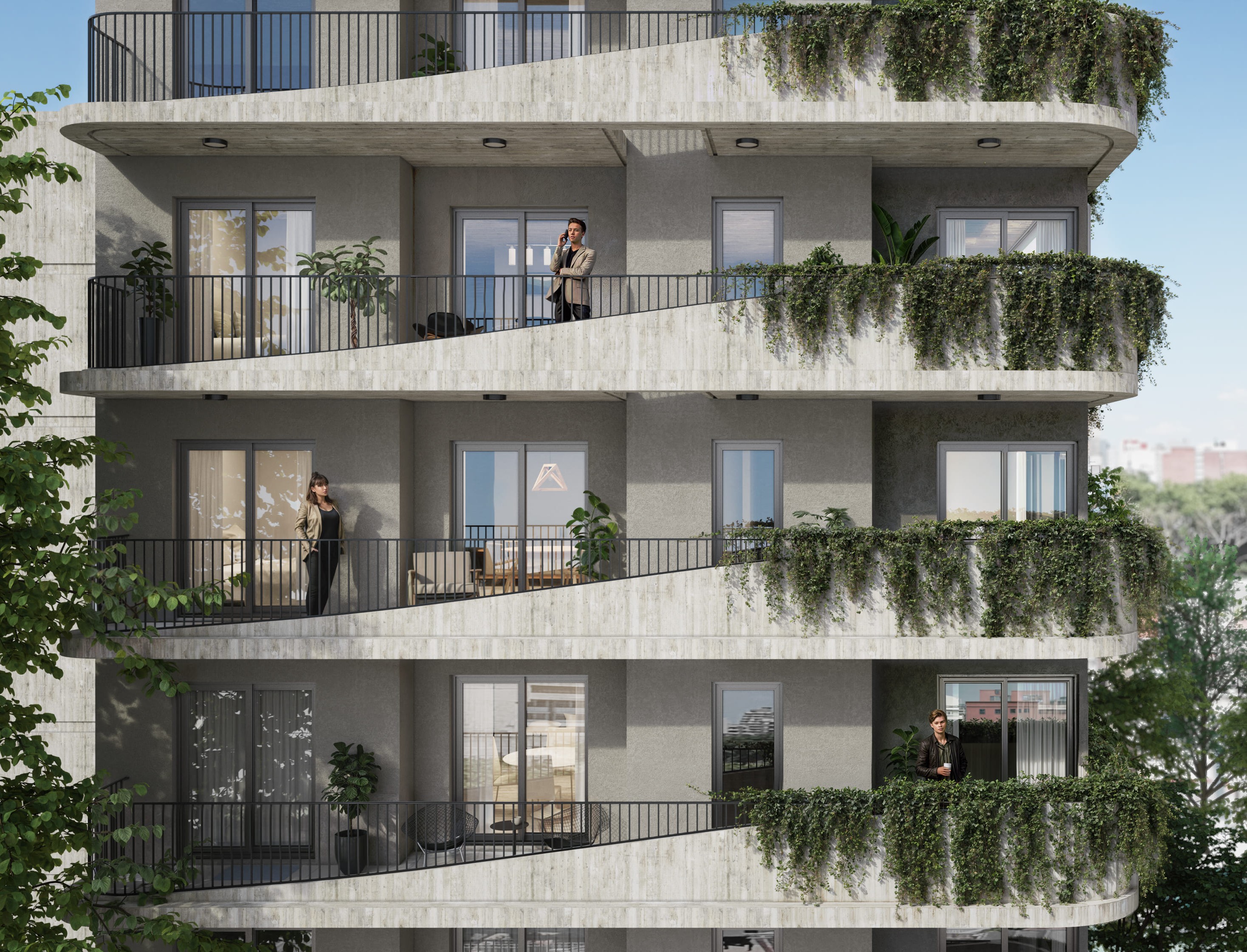 Render exterior de fachada